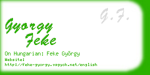 gyorgy feke business card
